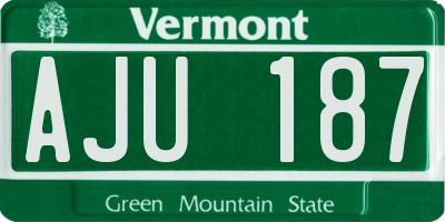 VT license plate AJU187