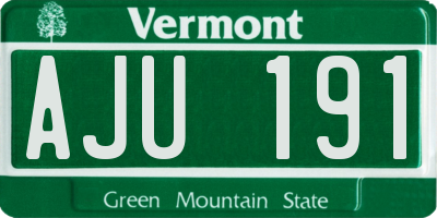 VT license plate AJU191