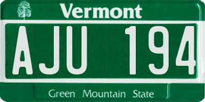 VT license plate AJU194