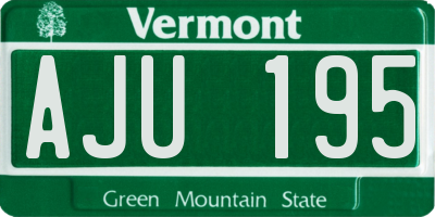 VT license plate AJU195