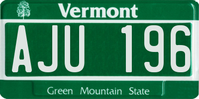 VT license plate AJU196