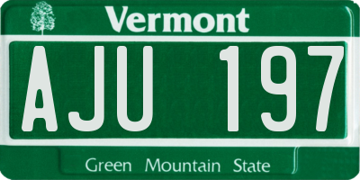 VT license plate AJU197