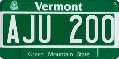 VT license plate AJU200