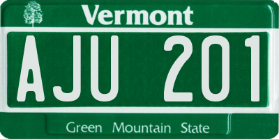 VT license plate AJU201