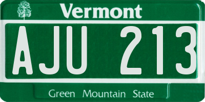 VT license plate AJU213