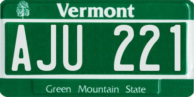VT license plate AJU221