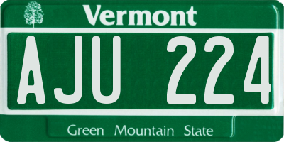 VT license plate AJU224