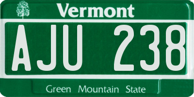 VT license plate AJU238