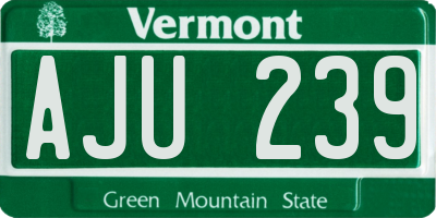 VT license plate AJU239