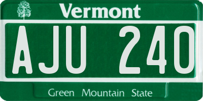 VT license plate AJU240