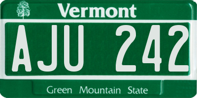 VT license plate AJU242