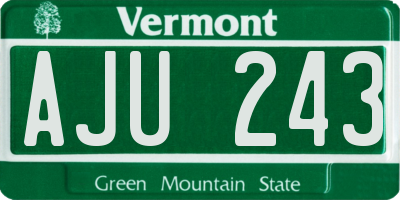 VT license plate AJU243