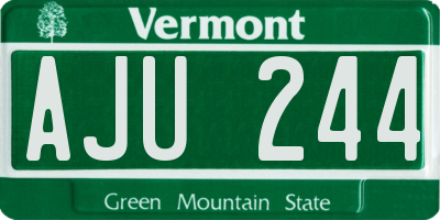 VT license plate AJU244