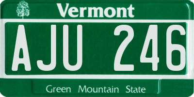 VT license plate AJU246