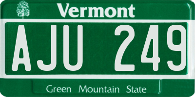 VT license plate AJU249