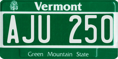 VT license plate AJU250