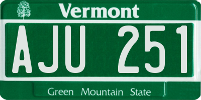 VT license plate AJU251