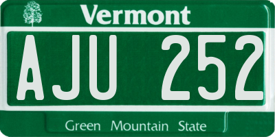 VT license plate AJU252
