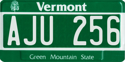 VT license plate AJU256