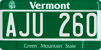 VT license plate AJU260