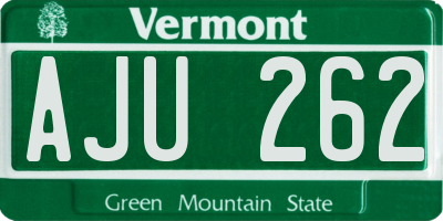 VT license plate AJU262