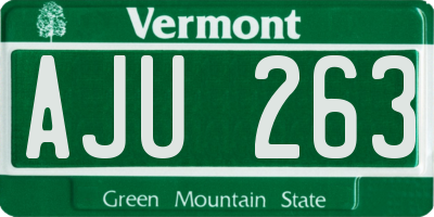 VT license plate AJU263