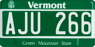 VT license plate AJU266