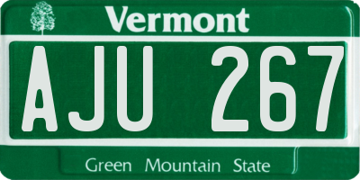 VT license plate AJU267