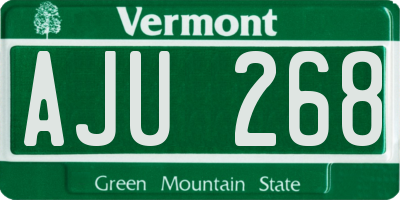 VT license plate AJU268