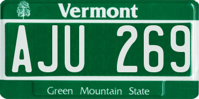 VT license plate AJU269