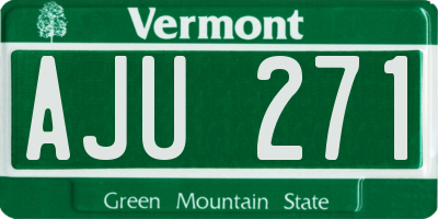 VT license plate AJU271