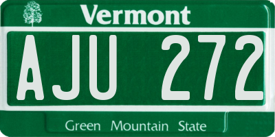 VT license plate AJU272
