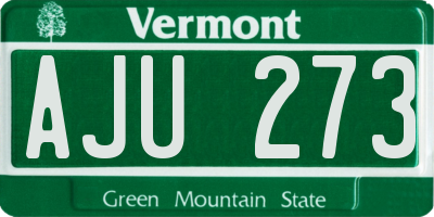 VT license plate AJU273