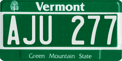 VT license plate AJU277