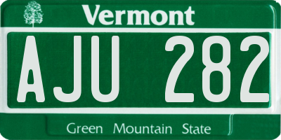 VT license plate AJU282