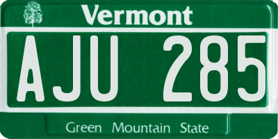 VT license plate AJU285