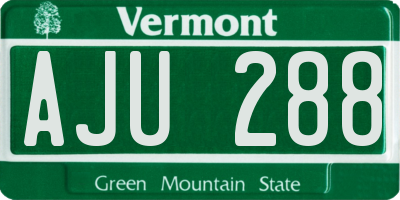 VT license plate AJU288
