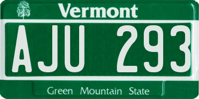 VT license plate AJU293