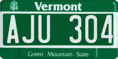 VT license plate AJU304