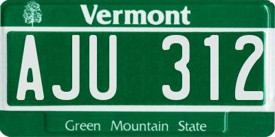 VT license plate AJU312