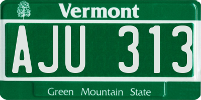 VT license plate AJU313