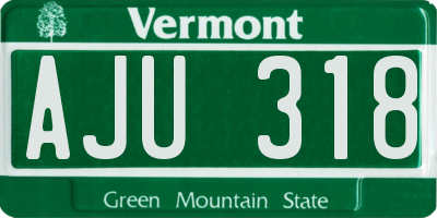 VT license plate AJU318