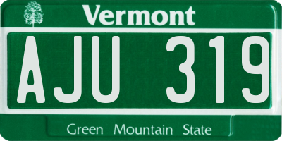 VT license plate AJU319