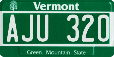 VT license plate AJU320