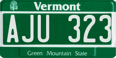 VT license plate AJU323