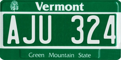 VT license plate AJU324
