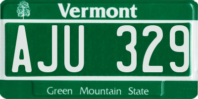 VT license plate AJU329