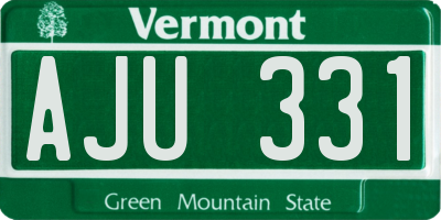 VT license plate AJU331