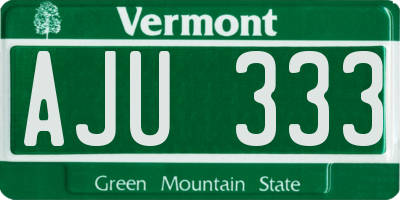 VT license plate AJU333