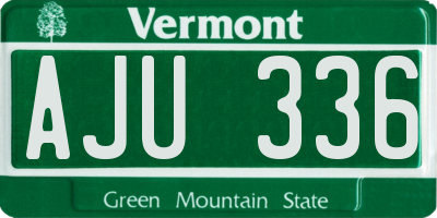 VT license plate AJU336